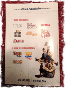 2014/2015 Mirvish Subscription